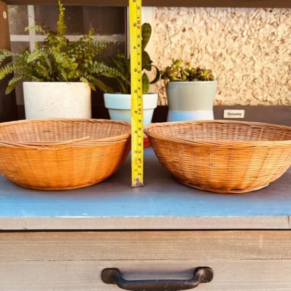 Woven Vintage Baskets Bowl Plants